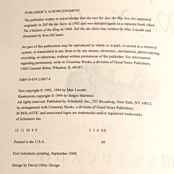 Max Lucado Family Books You Are Special & Just The Way You Are Christian Values - Picture 10 of 12